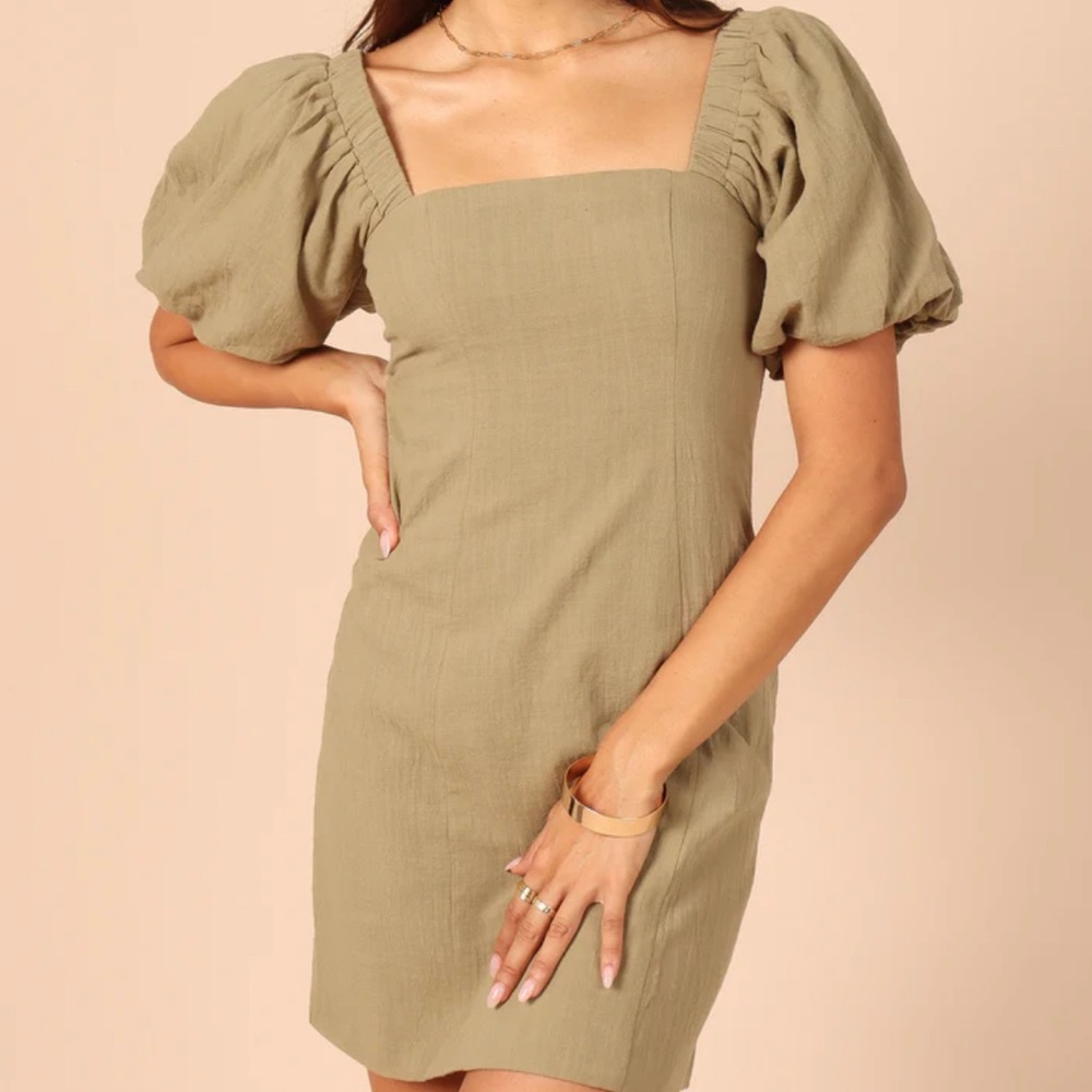Large Tuscany Dress in Olive. Runs small.